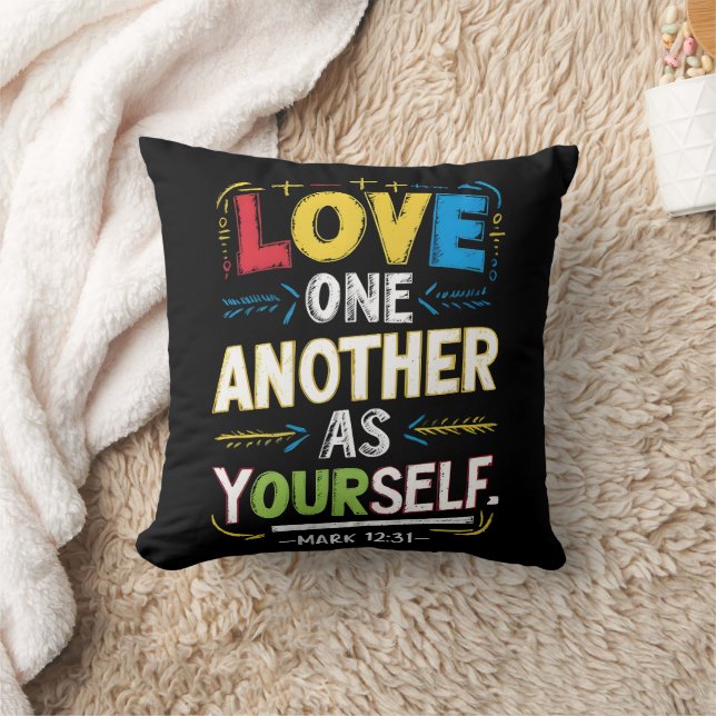 Radiant Love: Embrace Others as You Cherish  Throw Pillow (Blanket)
