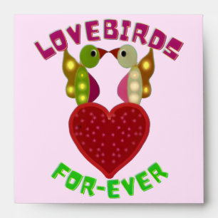 Radiant Lovebirds Heart Design Envelope