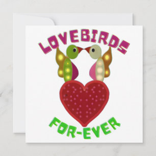 Radiant Lovebirds Heart Design  Invitation