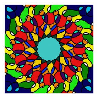 Radiant Mandala Art: Glossy, Colorful Wall Poster