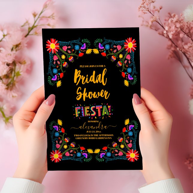 Radiant Mexican Floral Fiesta Bridal Shower Invitation (Creator Uploaded)