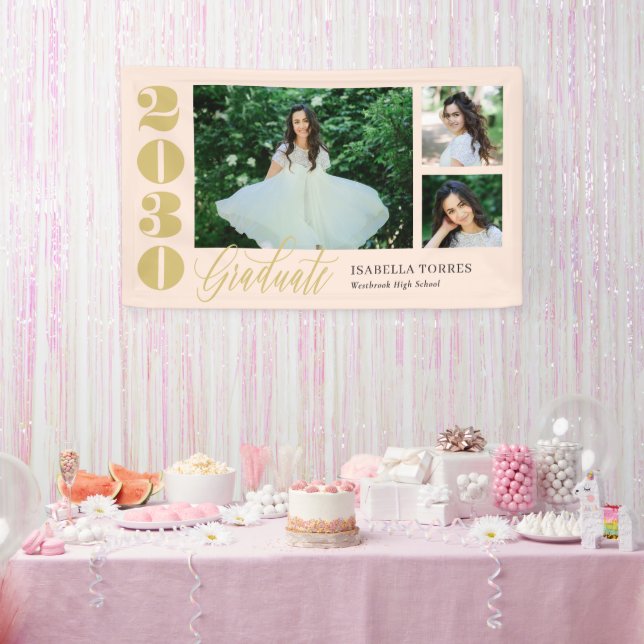 Radiant Moments EDITABLE COLOR Graduation Banner (Party)