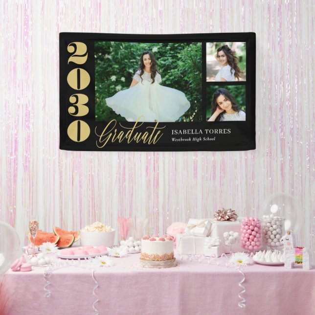 Radiant Moments EDITABLE COLOR Graduation Banner (Party)