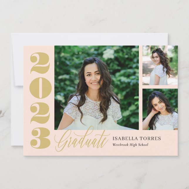 Radiant Moments Editable Colour Graduation Invitation (Front)