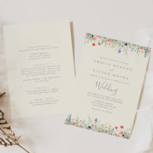 Radiant Multicolor Wildflower Front & Back Wedding