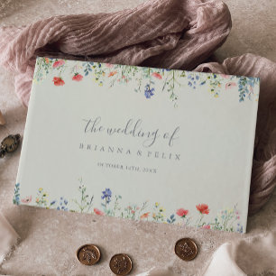 Radiant Multicolor Wildflower Wedding Guest Book