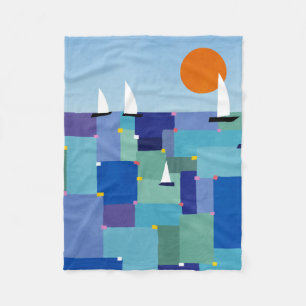 Radiant Ocean Voyage Fleece Blanket