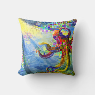Radiant Octopus Throw Pillow