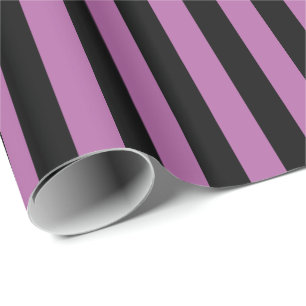 Radiant Orchid and Black Stripe Wrapping Paper