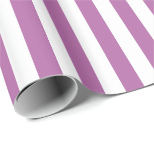 Radiant Orchid and White Stripe Wrapping Paper
