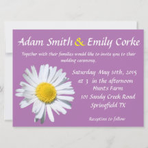 Radiant Orchid Daisy Wedding Invitation