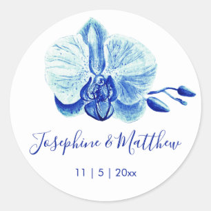 Radiant Orchid Flower Wedding Classic Round Sticker