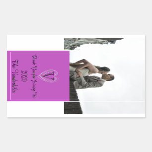 Radiant Orchid Monogram Wine Bottle Label