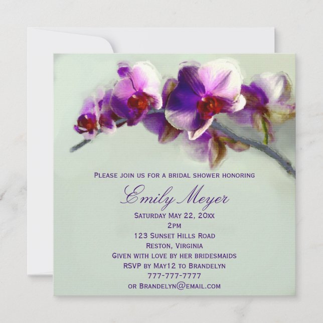 Radiant Orchid Painting Bridal Shower Invitation (Front)