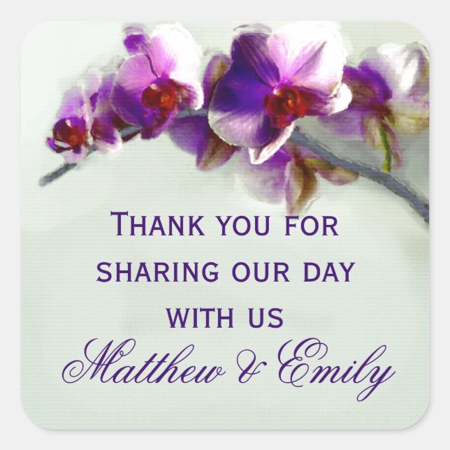 Radiant Orchid Painting Square Sticker (Front)