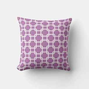 Radiant Orchid Square Link Throw Pillows