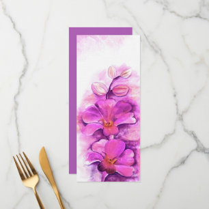 Radiant orchid stylised art wedding dinner menu