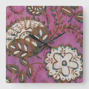 Radiant Ornament I Square Wall Clock