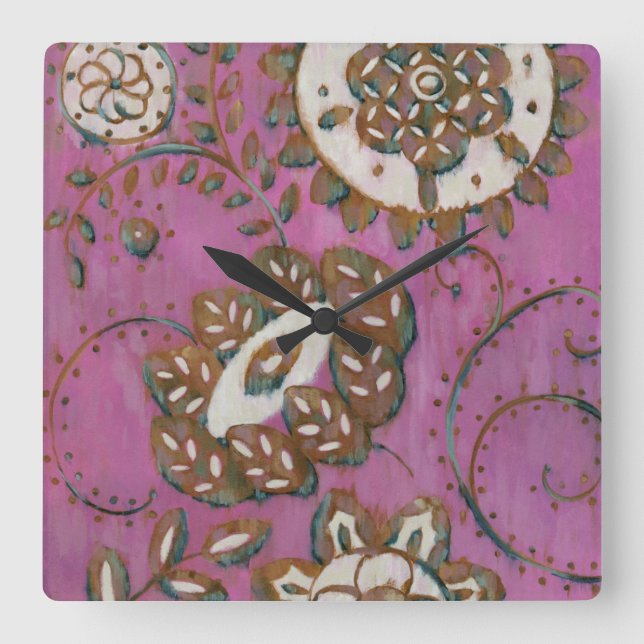 Radiant Ornament II Square Wall Clock (Front)