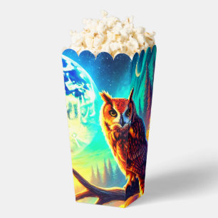 Radiant Owl Cosmic Scene Favor Box