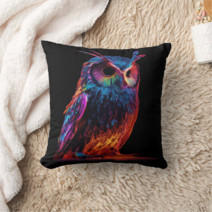 Radiant Owl Throw Pillow