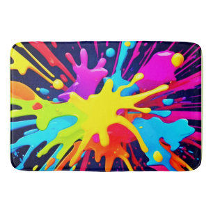 Radiant Paint Explosion Bath Mat