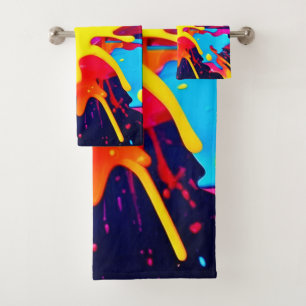 Radiant Paint Explosion Bath Towel Set