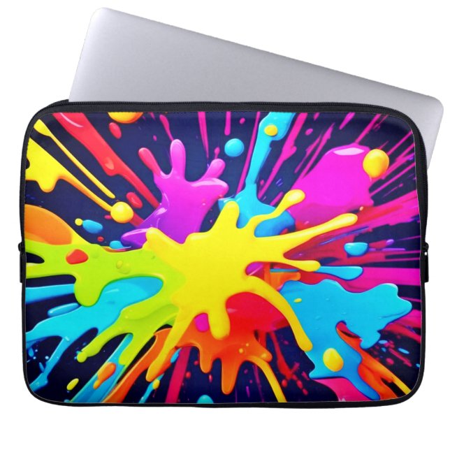 Radiant Paint Explosion Laptop Sleeve (Front)