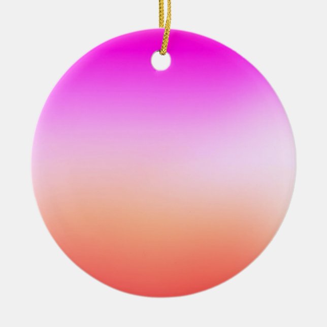 Radiant Pastel Sunset Gradient Ceramic Ornament (Front)