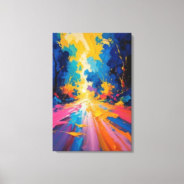 Radiant Pathway - Vivid Abstract Landscape Canvas Print (Front)