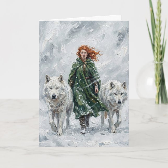 Radiant Peace Dove Lantern Imbolc Snowdrops Art Card (Front)