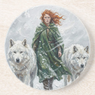 Radiant Peace Dove Lantern Imbolc Snowdrops Art Coaster