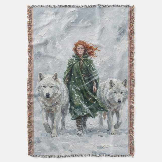 Radiant Peace Dove Lantern Imbolc Snowdrops Art Throw Blanket (Front Vertical)