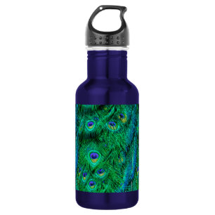 Radiant Peacock Feathers Photo Design 532 Ml Water Bottle