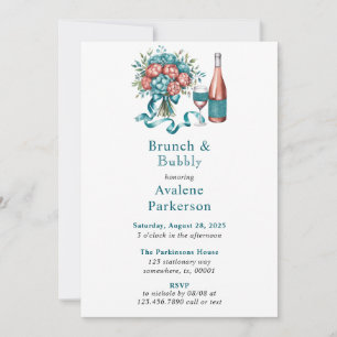 Radiant Peony Bouquet Brunch and Bubbly Invitation
