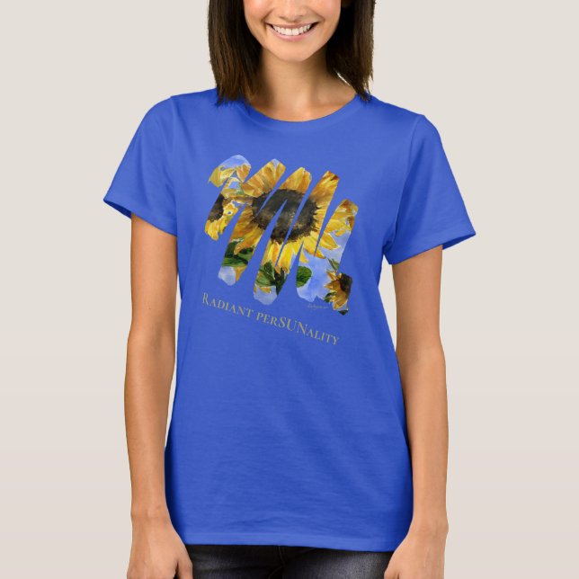 Radiant PerSUNality Sunflower Apparel Watercolor T-Shirt (Front)