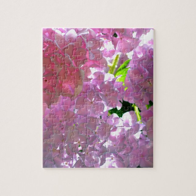 Radiant Pink Hydrangeas Jigsaw Puzzle (Vertical)