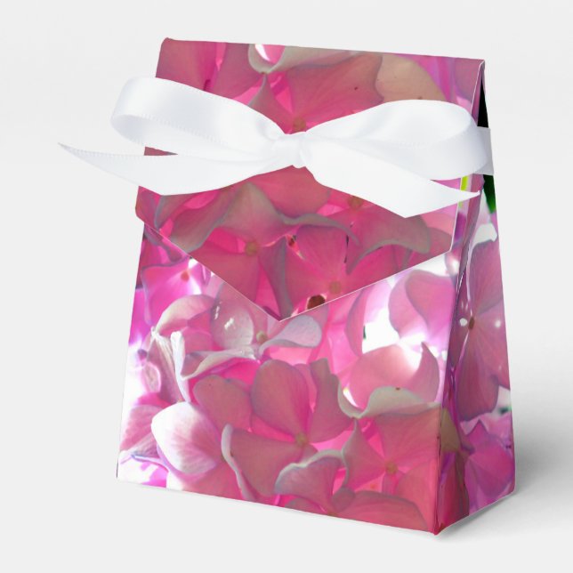 Radiant Pink Hydrangeas, pink flowers pink flowers Favor Box (Front Side)