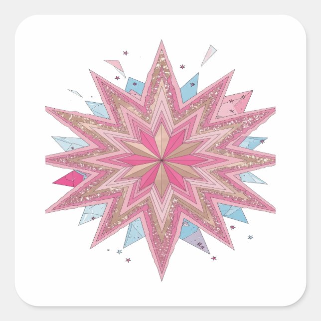 Radiant Pink PINK STAR Sticker Design (Front)