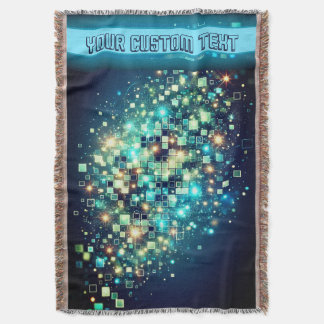 Radiant Pixel Bokeh Throw Blanket