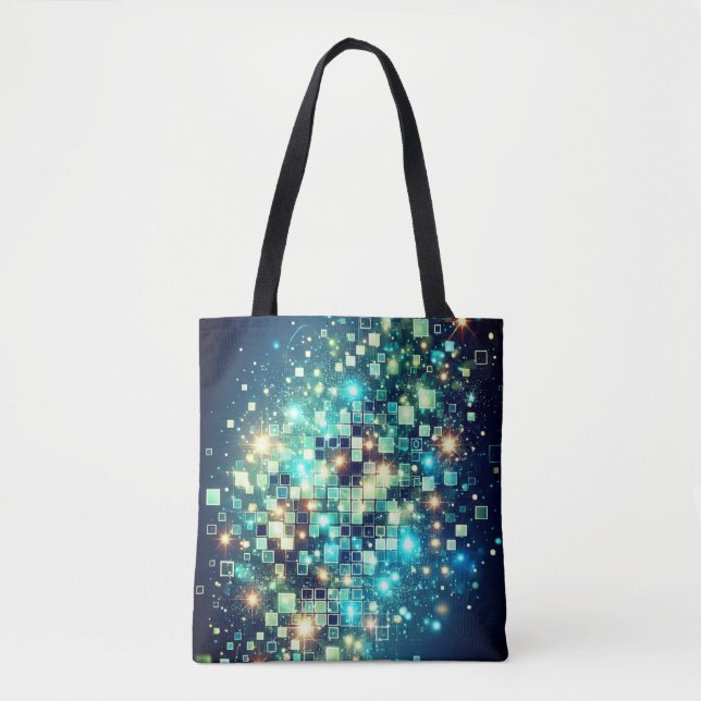 Radiant Pixel Bokeh Tote Bag (Front)