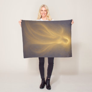 Radiant Presence Angel of Golden Light Spiritual Fleece Blanket