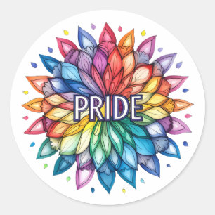 Radiant PRIDE Month Mandala Classic Round Sticker