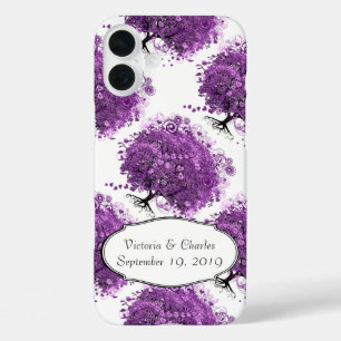 Radiant Purple Heart Leaf Tree Wedding iPhone 16 Plus Case
