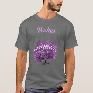Radiant Purple Heart Leaf Tree Wedding T-Shirt