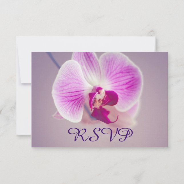 Radiant Purple Orchid Wedding RSVP (Front)
