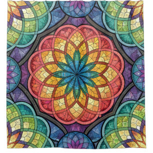 Radiant Rainbow Mandala Mosaic – Stained Glass