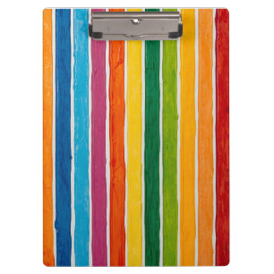 Radiant Rainbow Stripes Clipboard