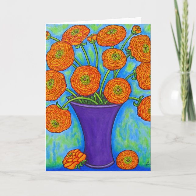 Radiant Ranunculus Greeting Card (Front)