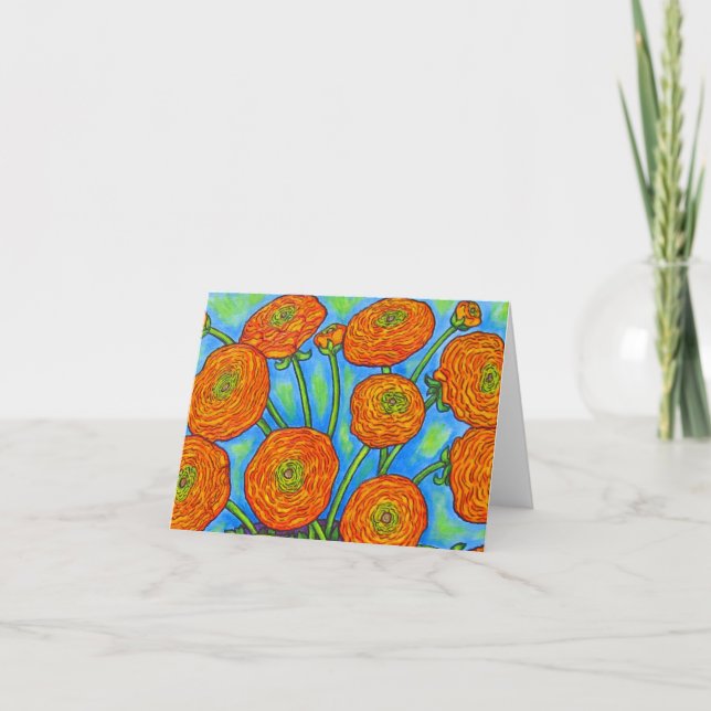 Radiant Ranunculus Note Card (Front)